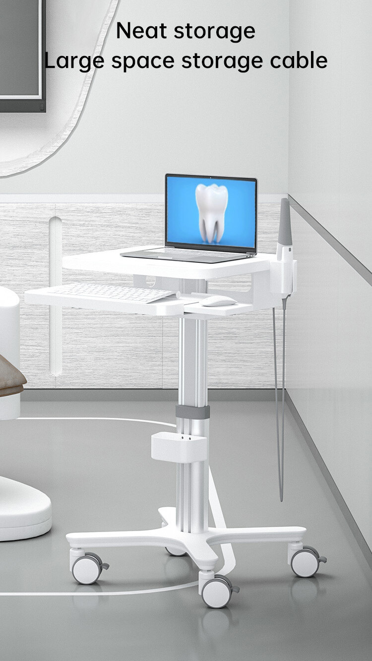 Mobile Dental Cart for Intraoral Scanner Medical Dental Lab Trolley Cart with Socket